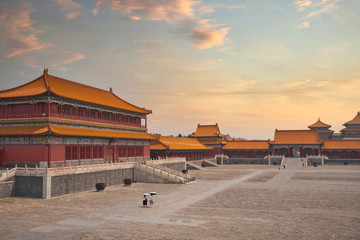 Fototapeta na wymiar exterior of the Forbidden City in Beijing.