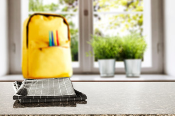 Desk of free space and spring window 