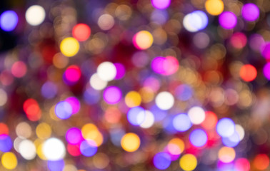 Fototapeta premium Colorful beautiful blurred bokeh background .,Holiday texture,Celebrate,Glitter multicolored light spots on backdrop.
