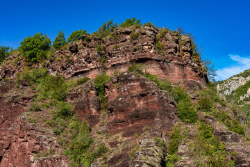 Gorges de Daluis or Chocolate canyon in Provence-Alpes, France.