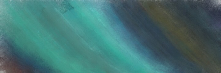 horizontal abstract painting texture with teal blue, dark slate gray and medium aqua marine colors