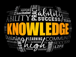 KNOWLEDGE word cloud collage, education concept background