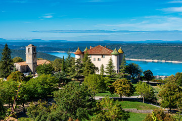 Aiguines in Verdon Gorge in French Alps, Provence, France