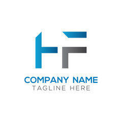 Obraz premium letter HF Logo Design Vector Template. Initial HF Letter Design Vector Illustration