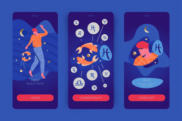 Pisces Man Mobile App Screens