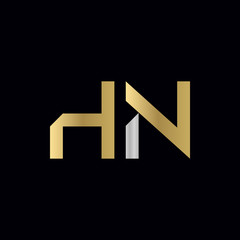 letter HN Logo Design Vector Template. Initial HN Letter Design Vector Illustration