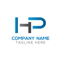 Fototapeta premium letter HP Logo Design Vector Template. Initial HP Letter Design Vector Illustration