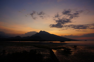 sunset over the lake