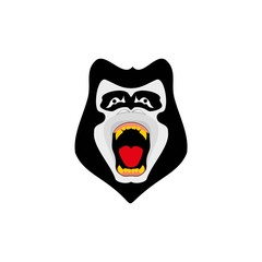 Angry gorilla in monochrome style