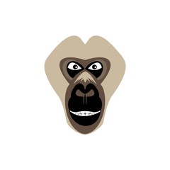 Angry gorilla in monochrome style