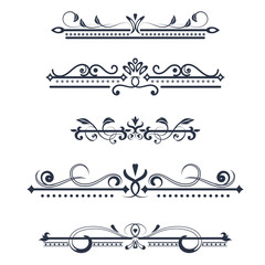 Vintage ornamental dividers. Typographic decorations