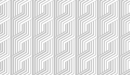 Abstract geometric pattern with stripes, lines. Seamless vector background. White and grey ornament. Simple lattice graphic design.