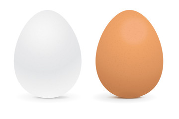 White and brown eggs