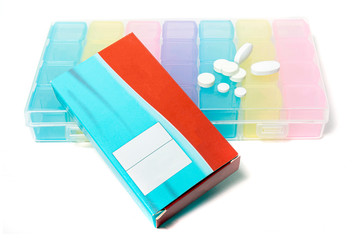 Colored pillbox organizer