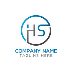 Fototapeta premium letter HS Logo Design Vector Template. Initial HS Letter Design Vector Illustration