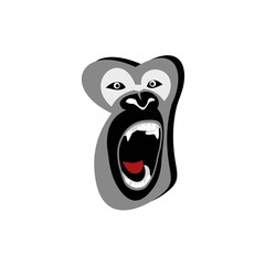 Angry gorilla in monochrome style