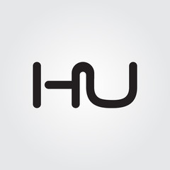 letter HU Logo Design Vector Template. Initial HU Letter Design Vector Illustration