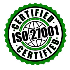 Certified ISO 27001 label or sticker