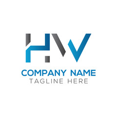 letter HW Logo Design Vector Template. Initial HW Letter Design Vector Illustration
