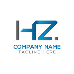 letter HZ Logo Design Vector Template. Initial HZ Letter Design Vector Illustration