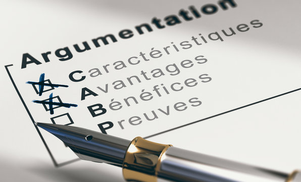 Argumentation commerciale. Technique de vente, m&eacute;thode CABP.