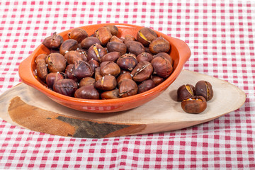 traditional portuguese dish of roasted chestnuts