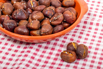 traditional portuguese dish of roasted chestnuts