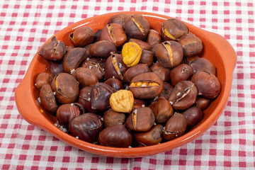 traditional portuguese dish of roasted chestnuts