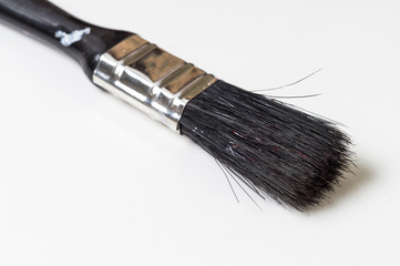 black paint brush on a white background