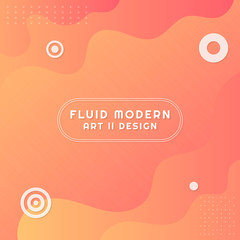 Fluid modern art design wave shape background colorful bright style