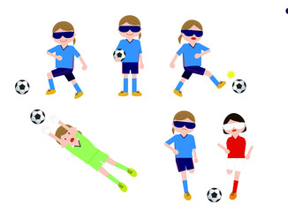 Blind football, 5 a side football, soccer, woman, girl, sports