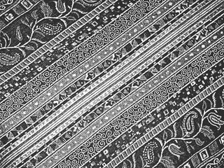 Distress grunge vector textures of fabric. Black and white background. EPS 8 illustration