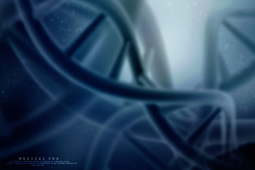 3d render of dna structure, abstract background