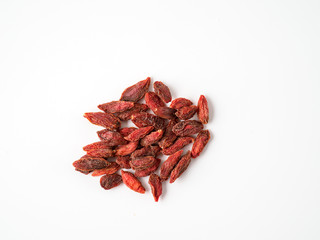 Goji berry isolated on white background.