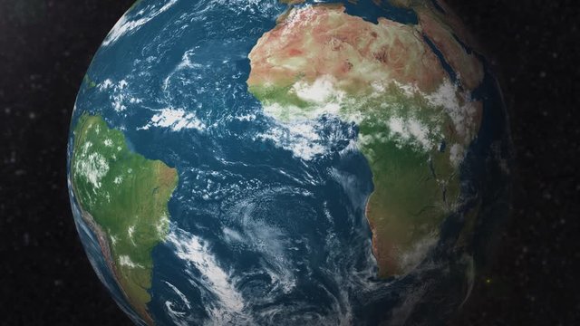 Earth zoom to Africa satellite view 3d animation