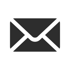 mail icon on white background, vector symbol