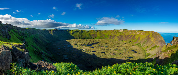 Gigapan panorama of Rano Kau volcano crater