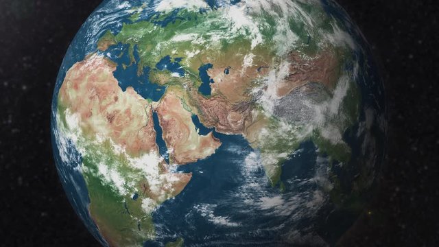 Earth zoom to India satellite view 3d animation