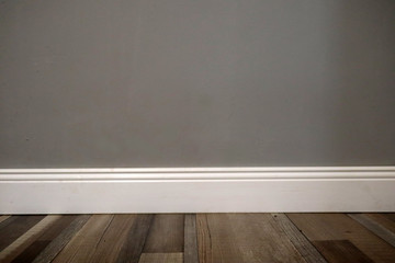 Interior  empty wall room and parquet floor design