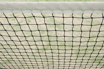Net of outdoor green paddle court