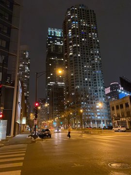Chicago, IL at night