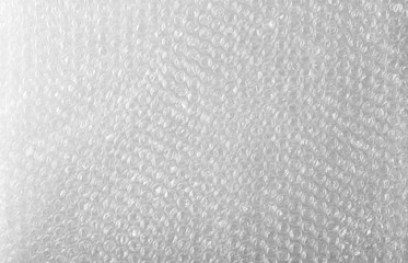 Bubble wrap protective packaging on white background and texture