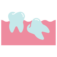 Third molar Design, Wisdom Teeth Vector Flat Icon Concept