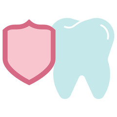 Teeth Protection Concept, Dental Insurance Policy Vector Flat Icon Sign Design Concept