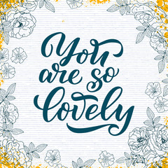 Hand drawn lettering composition, typography poster for Valentines Day, cards, prints.