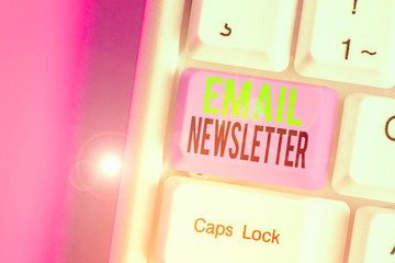 Word writing text Email Newsletter. Business photo showcasing email sent out to inform the audience...