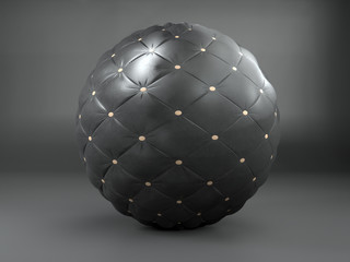 Black bradded leather sphere