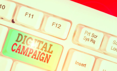 Word writing text Digital Campaign. Business photo showcasing effort put forward by a company to...