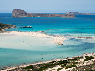 A day on the cruise ship to balos lagoon and Gramvousa island setting sail fron chania on the greek...
