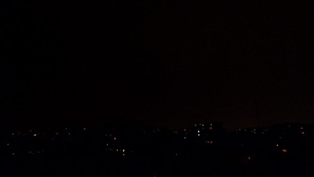 Lighting, Thunderbolt over Buildings in City, Town, Storm in Night, Downtown 4K